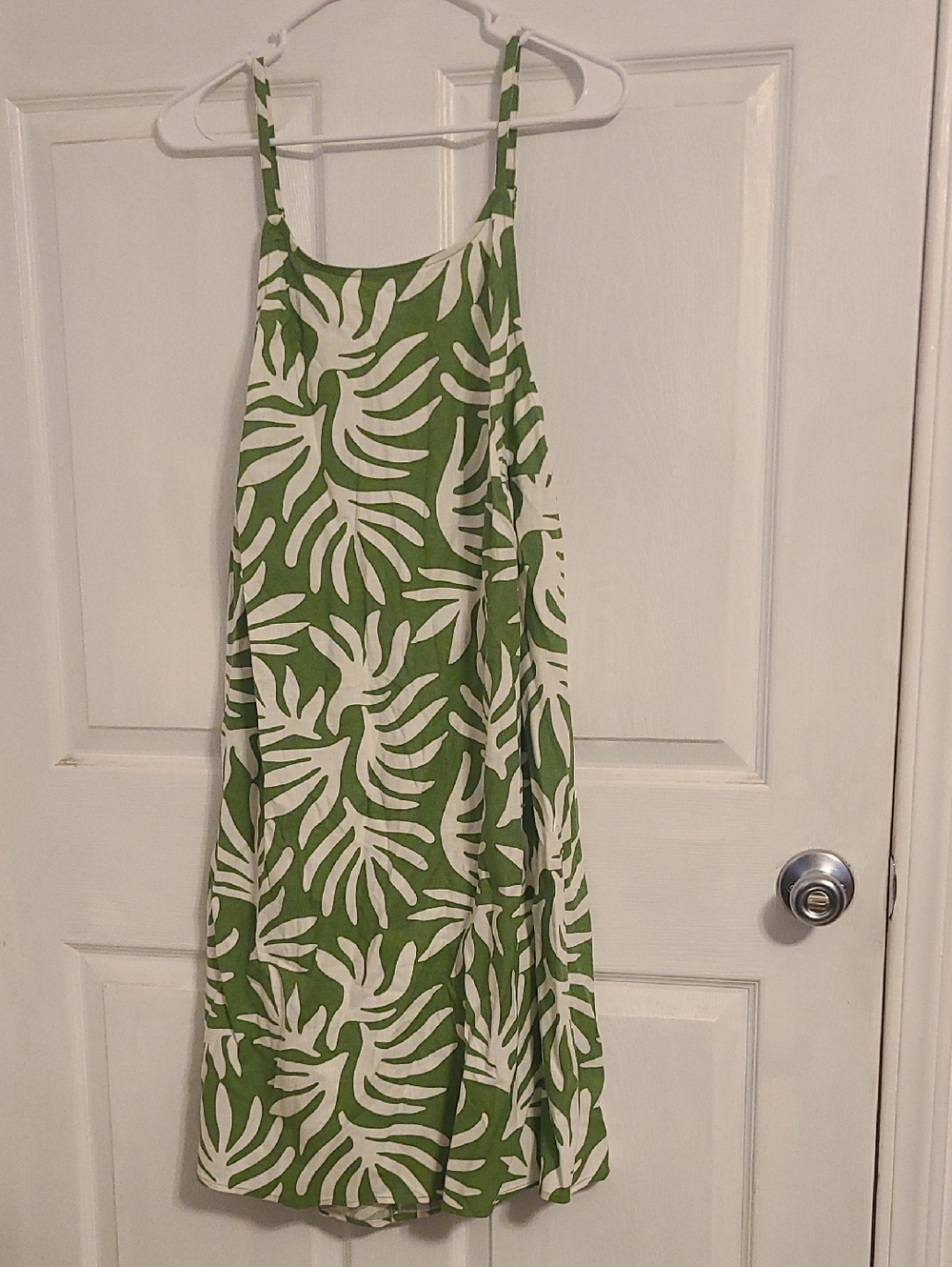 a new day Green & White Tropical Midi Sundress